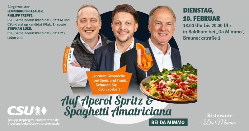 Auf Aperol Spritz & Spaghetti Amatricianca bei Da Mimmo
