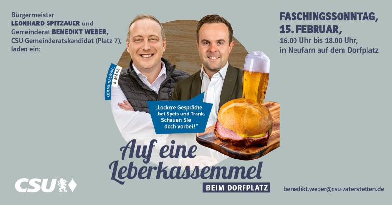 Auf eine Leberkassemmel beim Dorfplatz