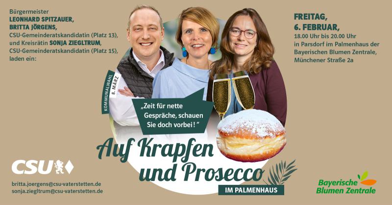 Auf Krapfen & Prosecco im Palmenhaus
