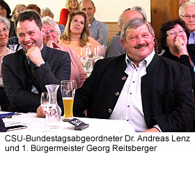 CSU-Bundestagsabgeordneter Dr. Andreas Lenz und 1. Bürgermeister Georg Reitsberger